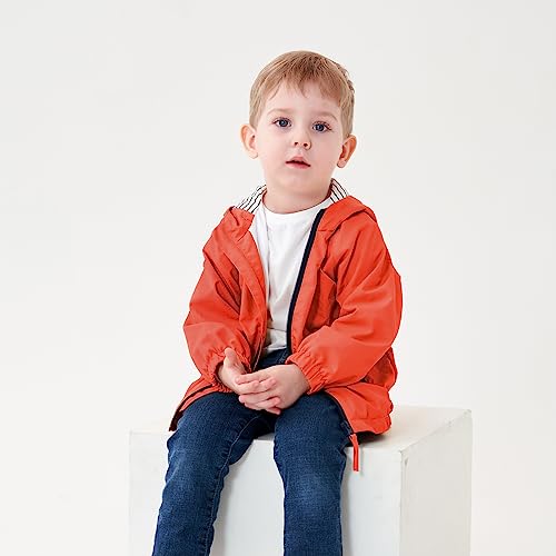 Volunboy Baby Boys Red Hooded Jacket Toddler Long Sleeve Windproof Coats Spring 2-3T Kids Zip Up Fall Lightweight Windbreaker Outerwear (Solid Red, 2-3T) - Image 4