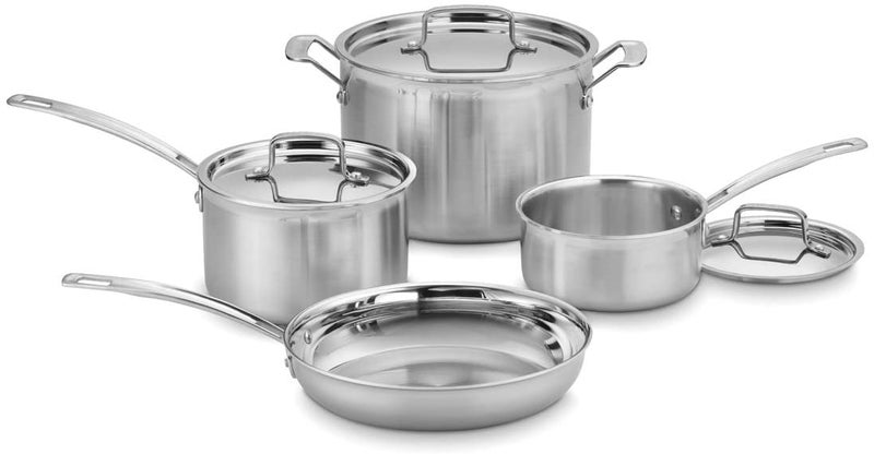 Cuisinart MCP7NP1 Multiclad Pro Triple Ply 7Piece Cookware Set Skillet - Image 2