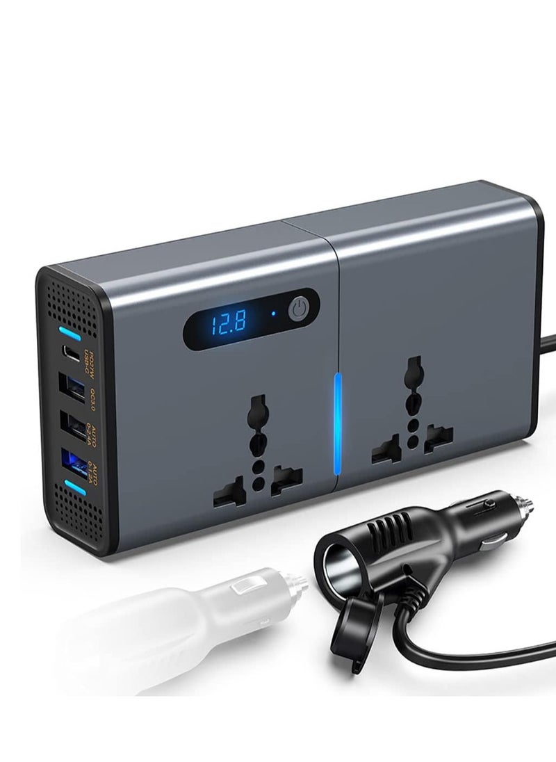 ELTRAZONE 200W Car Inverter with LED Display – USB & Type-C Ports for Convenient On-the-Go Charging  - Image 1