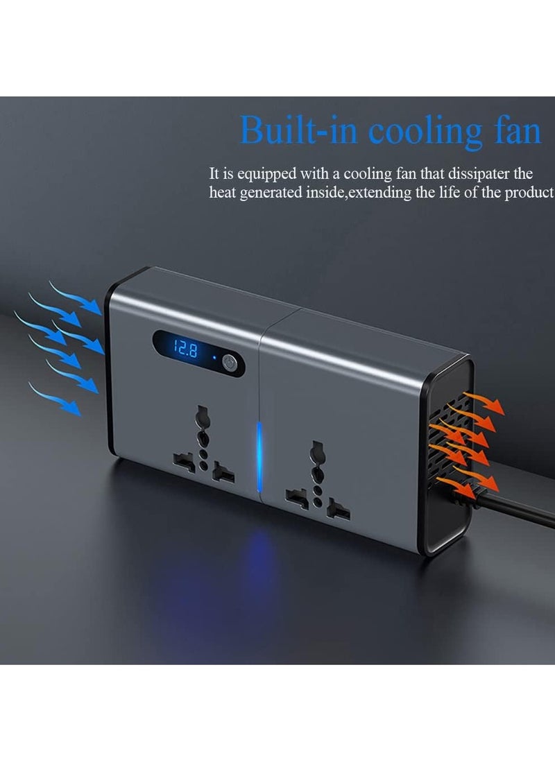ELTRAZONE 200W Car Inverter with LED Display – USB & Type-C Ports for Convenient On-the-Go Charging  - Image 4