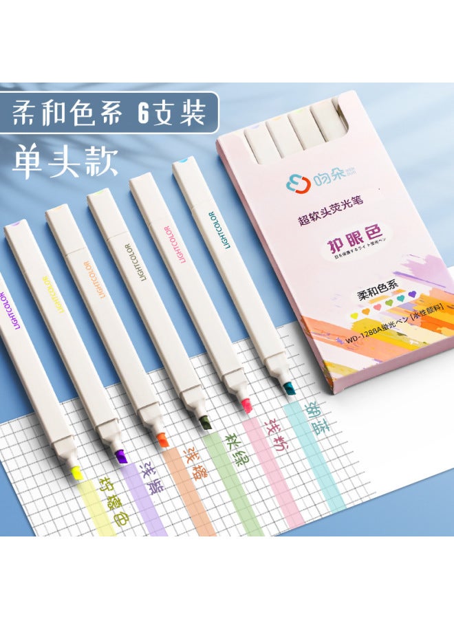 Obos Double-headed Fluorescent Pen Marking Pen Students Use Morandi Hand Account Stationery Key Mark Thickness Color Macaron - Image 1