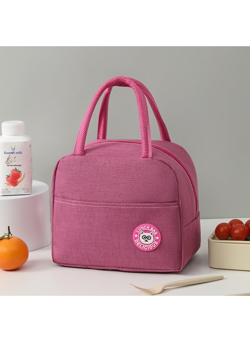 Generic Insulated Lunch Bag Carry Tote for Work Rose Red 