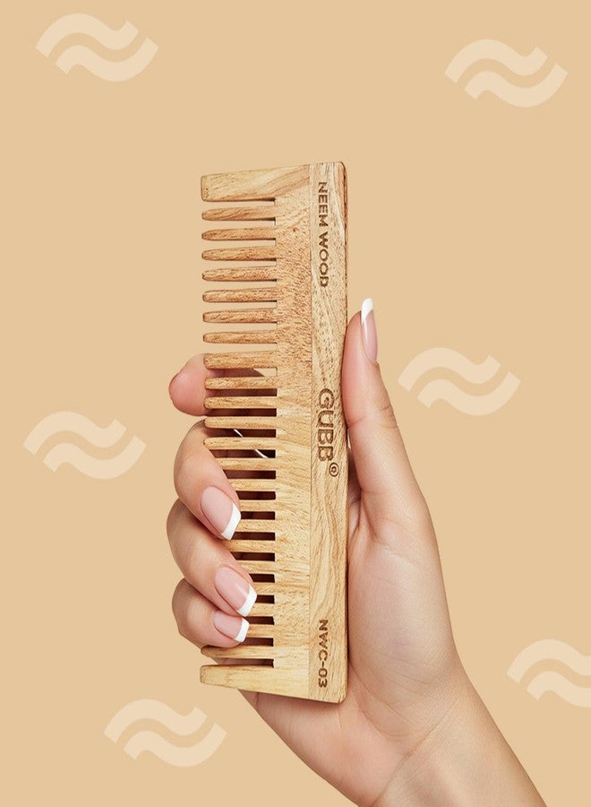 GUBB Wide Teeth Neem Comb – Effortless Detangling, Frizz Control, and Shine | Ideal for Men and Women - Image 3