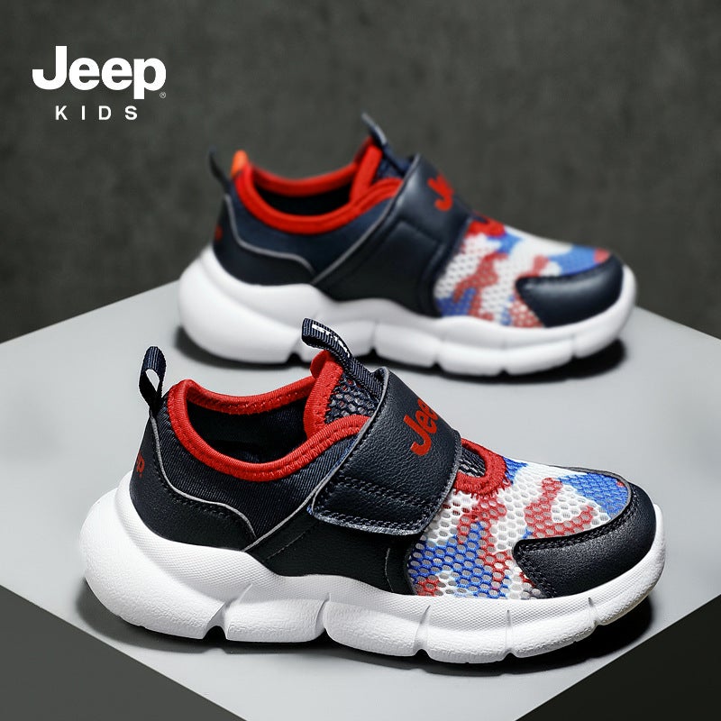 Jeep Boys' Slip-On Sneakers Boys' Single Mesh Shoes 2025 Breathable Mesh Kidsren'S Light Running Shoes - Image 2