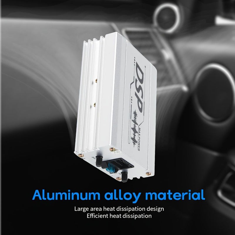 Silver 800W 4 Channel Class AB DSP Car Amplifier 50W RMS Lossless Audio Processor - Image 2