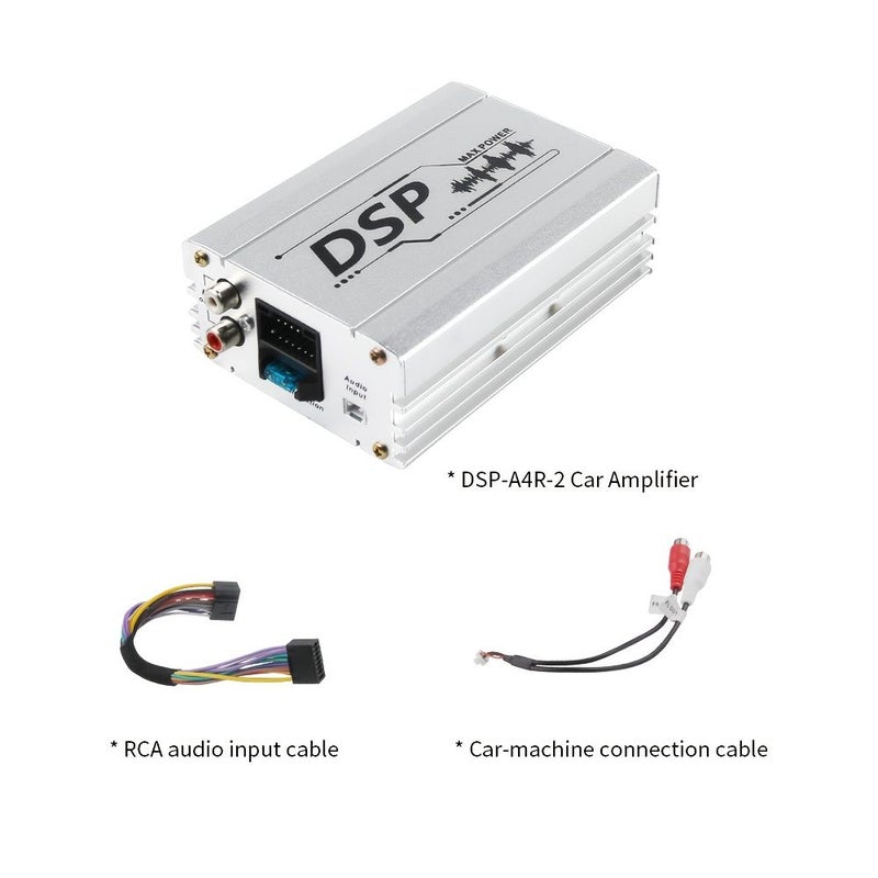 Silver 800W 4 Channel Class AB DSP Car Amplifier 50W RMS Lossless Audio Processor - Image 3