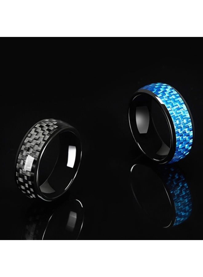 Carbon Fiber Cuid Smart Ring Car Key Community Digital Access Control Bus IC Card Multi-function Ring Jewelry-Color:Carbon Fiber Cuid Black No. 7  - Image 4