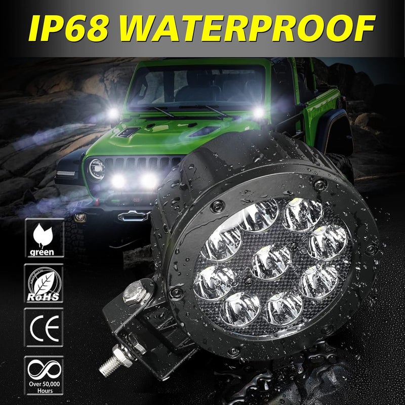 AKD Part 5 Inch 90W Round Spot LED Off Road Lights - 9000LM Fog Lights for Trucks, SUVs, ATVs, and More - Image 5