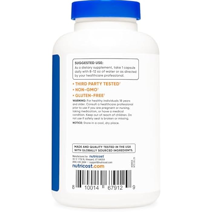 Nutricost Apple Cider Vinegar Capsules 500mg, 240 Vegetarian Capsules - Natural, Vegetarian, GMP, Non-GMO and Gluten Free - Image 5