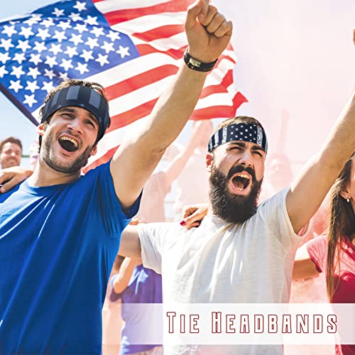 Civaner 8 Pcs American Flag Bandana Headbands USA Head Tie Ninja Karate Sweatbands Adjustable Hair Wrap Bands for Men Kids Boys Workout Sports Tennis Basketball Running, Patriotic Labor Accessories - Image 5