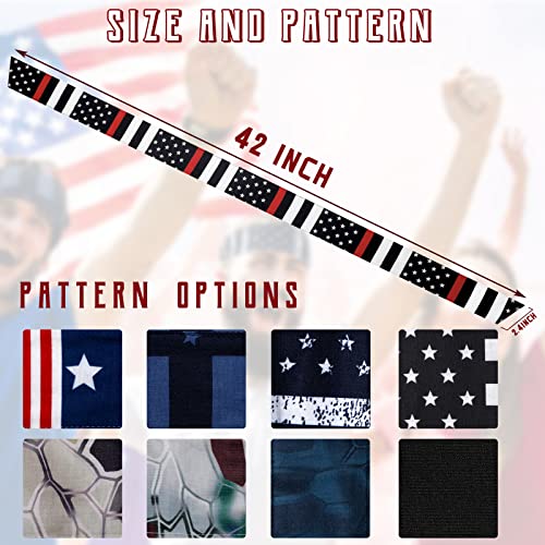 Civaner 8 Pcs American Flag Bandana Headbands USA Head Tie Ninja Karate Sweatbands Adjustable Hair Wrap Bands for Men Kids Boys Workout Sports Tennis Basketball Running, Patriotic Labor Accessories - Image 3