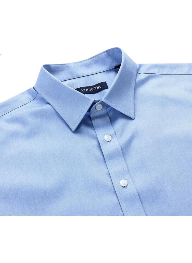 Youngor Men'S Shirt All-Season Style, Casual Formal Shirt For Young Men, Gldp16384Ija, Light Blue, Size 41 - Image 2