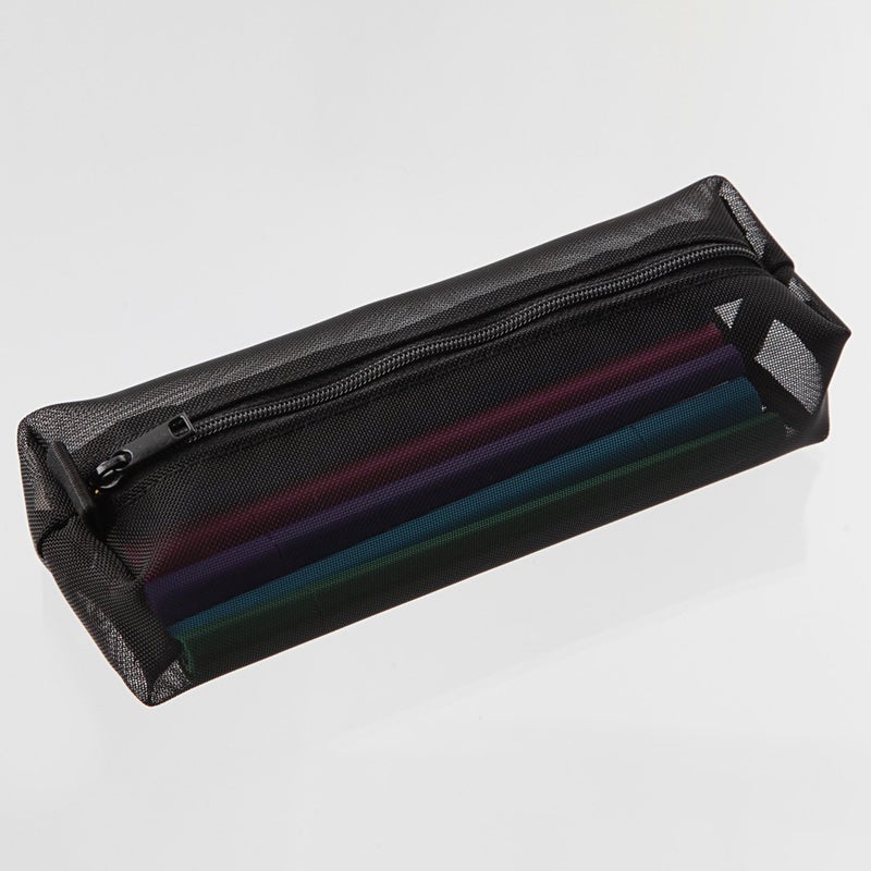 Muji Nylon Mesh Pen Case Square Black - Image 2