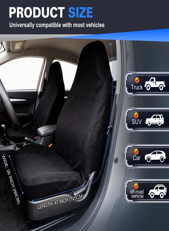 ZIMABLUE Terry Cloth seat Cover Universal Waterproof Car Sport Towel Seat Cushion Non-Slip Sweat-Absorbent Towel Cloth Suitable for All Seasons Waterproof Beach Seat Cover Washable - Image 3