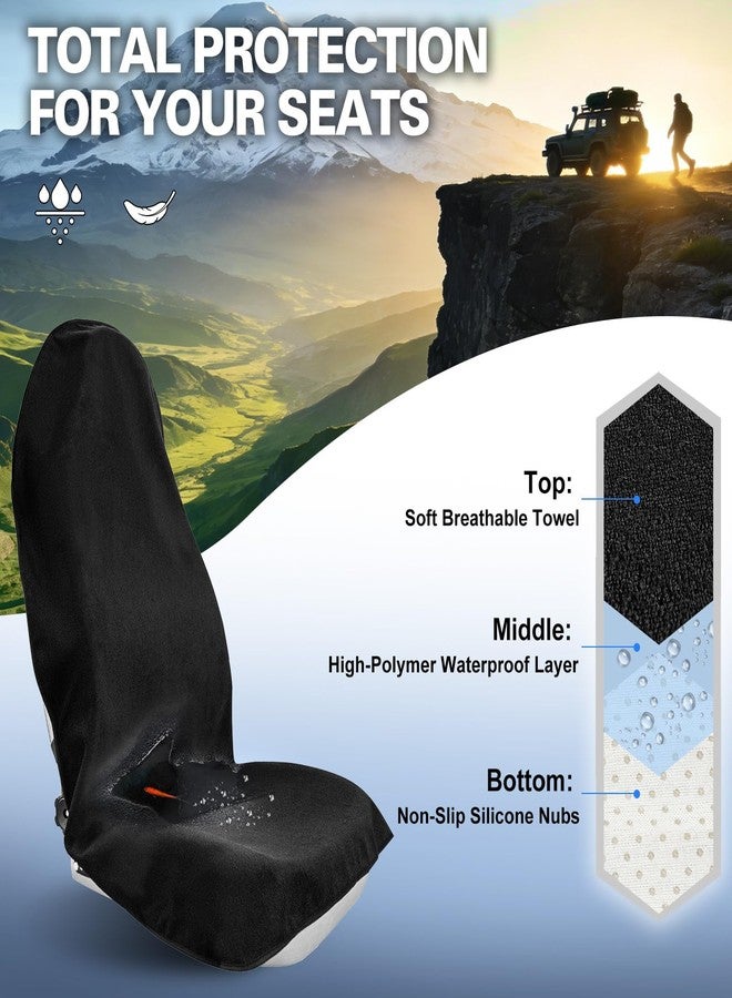 ZIMABLUE Terry Cloth seat Cover Universal Waterproof Car Sport Towel Seat Cushion Non-Slip Sweat-Absorbent Towel Cloth Suitable for All Seasons Waterproof Beach Seat Cover Washable - Image 4