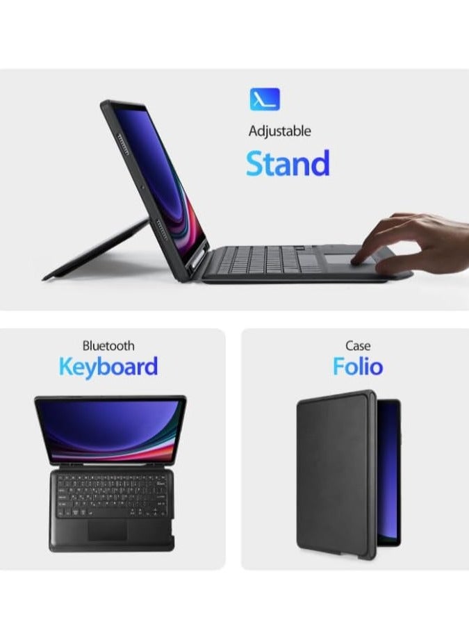 Trackpad Keyboard Compatible with Samsung Tab A9 Plus (X210/X215/X216) Detachable Magic Keyboard Case With Pencil Holder For Galaxy Tab A9+ - Image 3
