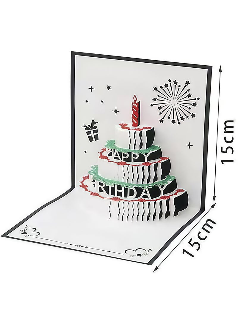 3D Birthday Cards, Play Music Warm LED Light Birthday Cake Card, Music Greeting Cards Gift for Women Mom Wife Sister Girl - Image 2