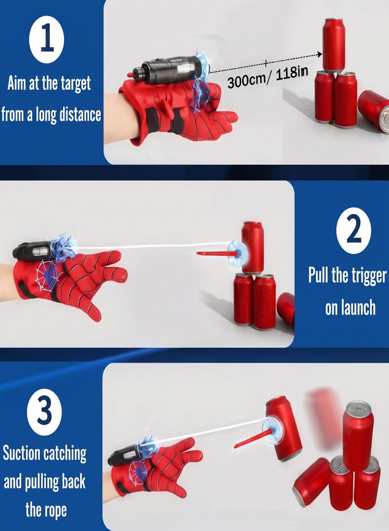 حياة الكثبان Spider-Man mask, Spider-Man launcher, superhero wrist launcher, role-playing toy, six-piece set - Image 4