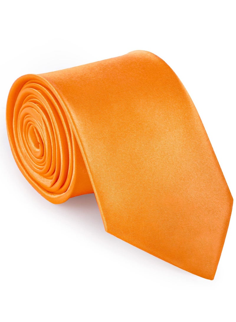 Excefore Men Ties, Classic Men's Solid Satin Neck Tie, Premium Pure Color Necktie For Men, Formal Ties - Image 1