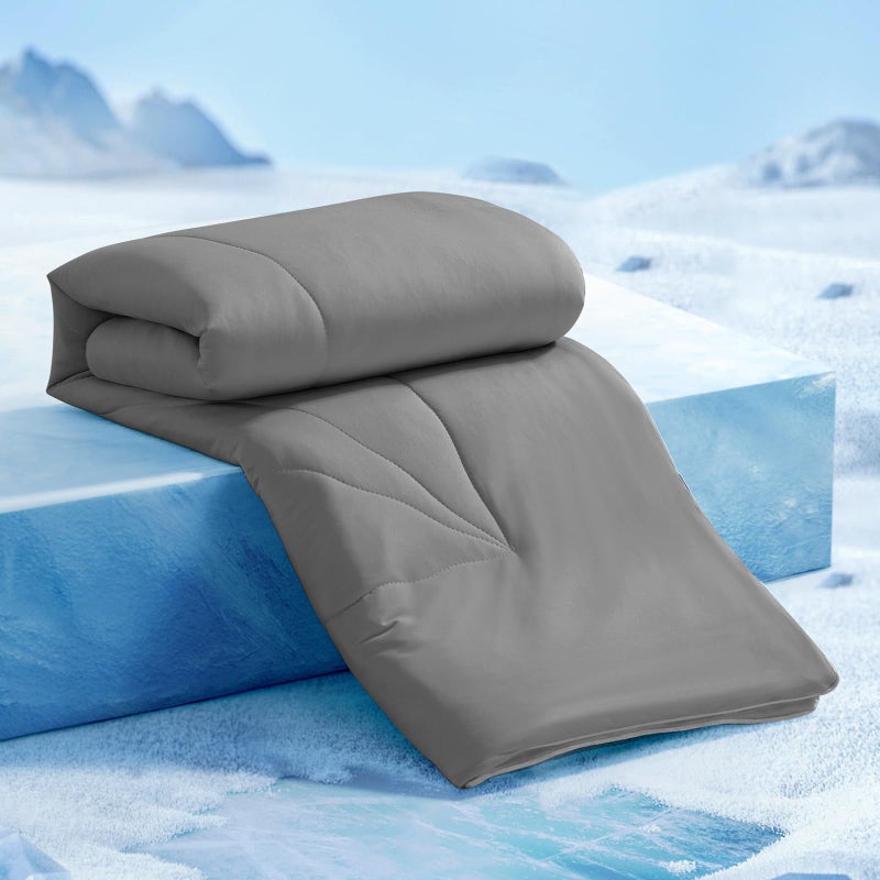 Elegear Revolutionary Cooling Comforter King Absorbs Body Heat to Keep Cool, Cooling Blanket for Hot Sleepers Japanese Arc-Chill 3.0 Cool Tech Fabric Summer Comforter Hypo-Allergenic Cool Quilt - Gray - Image 1
