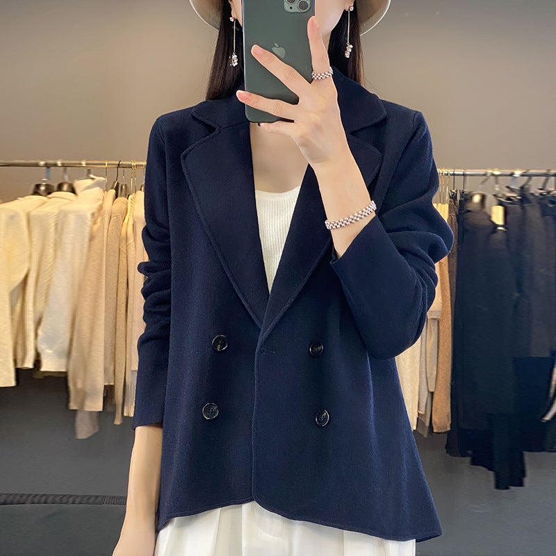 Suit Cardigan Elegant All-Match Solid Color Top Autumn New Long-Sleeved Comfortable Fashion Jacket Age-Reducing Casual Chic - Image 4