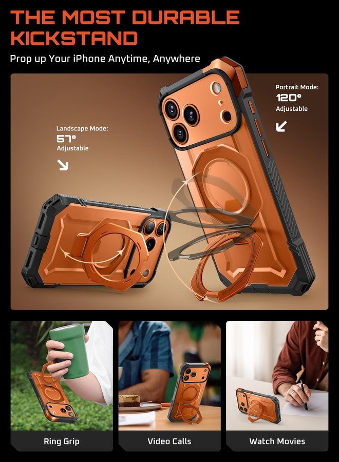 سوبكيس جراب SUPCASE لهاتف iPhone 17 Pro Max مع حامل (قبضة Unicorn Beetle)، [غطاء للتحكم في الكاميرا] [متوافق مع MagSafe] [حماية من السقوط بدرجة عسكرية] جراب هاتف مغناطيسي شديد التحمل، مرجاني - Image 4