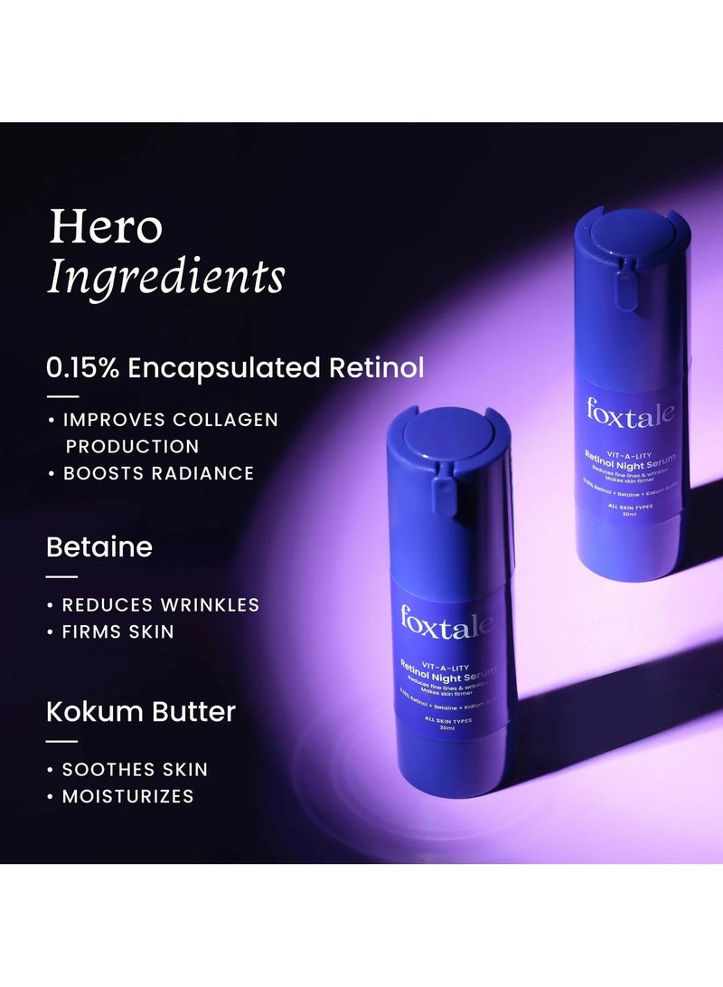 foxtale 0.15% Beginner Friendly Retinol Night Serum | Anti-Aging Night Cream | Reduces Fine Lines and Wrinkles | No Purging | For Younger-looking Skin | Men & Women | All Skin Types - 30 ml - Image 4