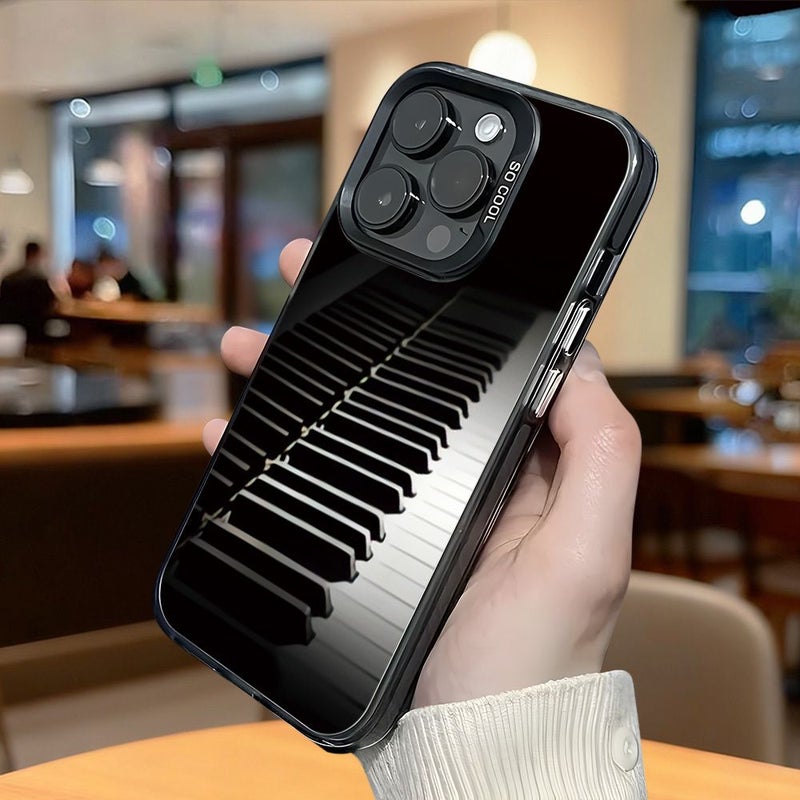غطاء هاتف بنمط طباعة مفاتيح البيانو، ألوان مختلطة 1، لهاتف iPhone 17 Pro، فتحة كبيرة، مقاوم للسقوط والانزلاق، خفيف الوزن ومتين - Image 4