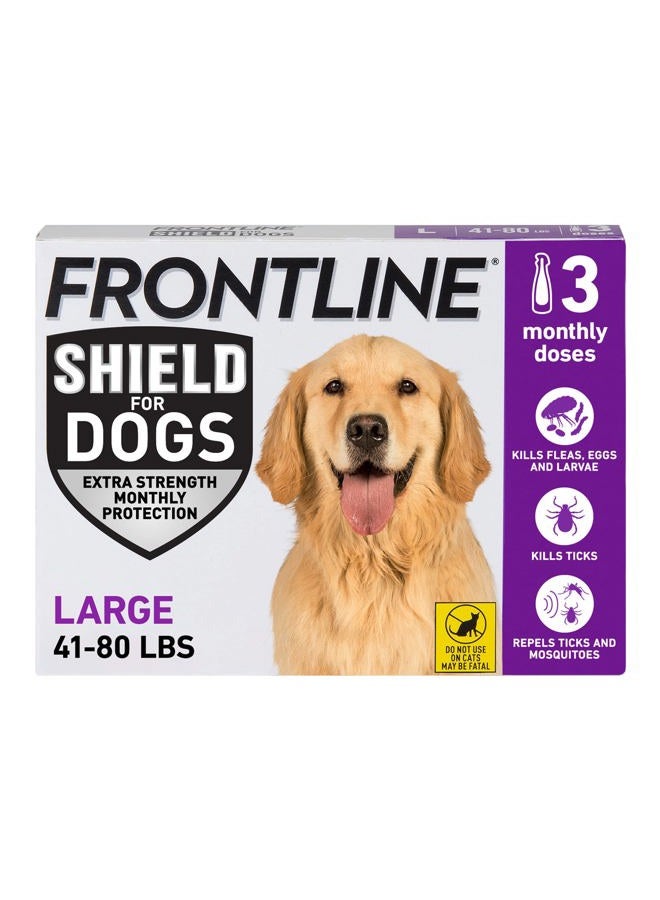 FRONTLINE Shield Flea & Tick Treatment for Large Dogs 41-80 lbs. Count of 3 - Image 1