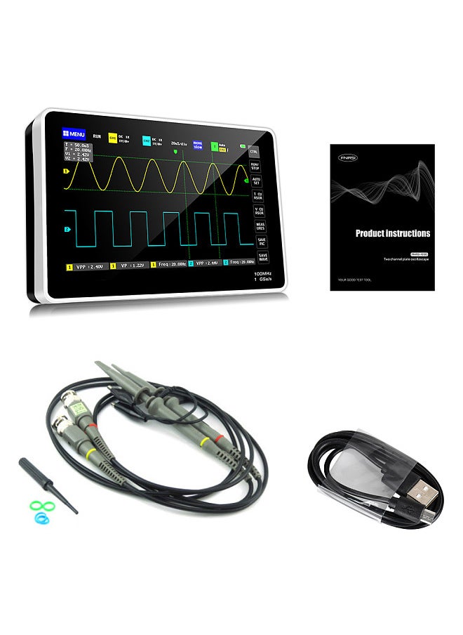 1013D 2 Channels 100MHz*2 Band Width 1GSa/s Sampling Rate Oscilloscope with 7 Inch Color TFT LCD Touching Screen
