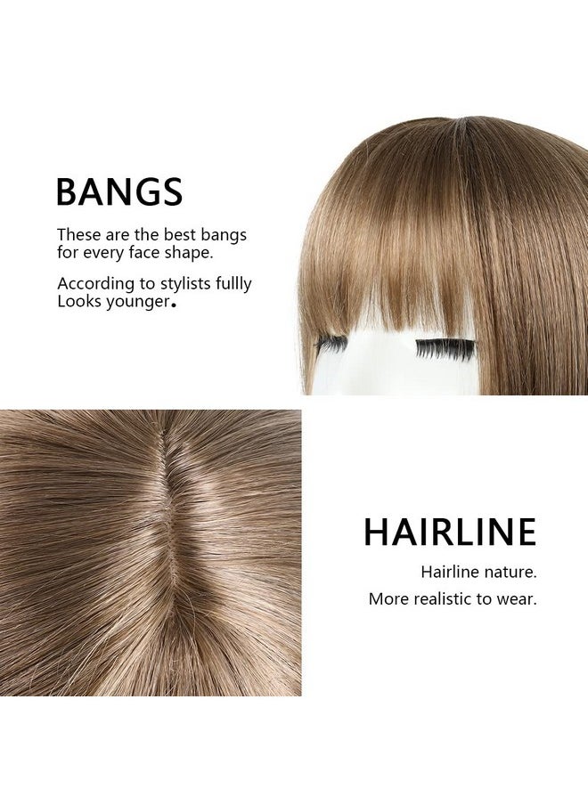 HSPJHTM - Spjhtm Bob Wig Blonde Short Wigs Flame Retardant 14" Straight Silky Fluffy Womens Hair Wigs Synthetic Black Wig With Bangs Girl Cosplay Colorful Women Daily Much Colors (Free Wig Cap) - Image 1