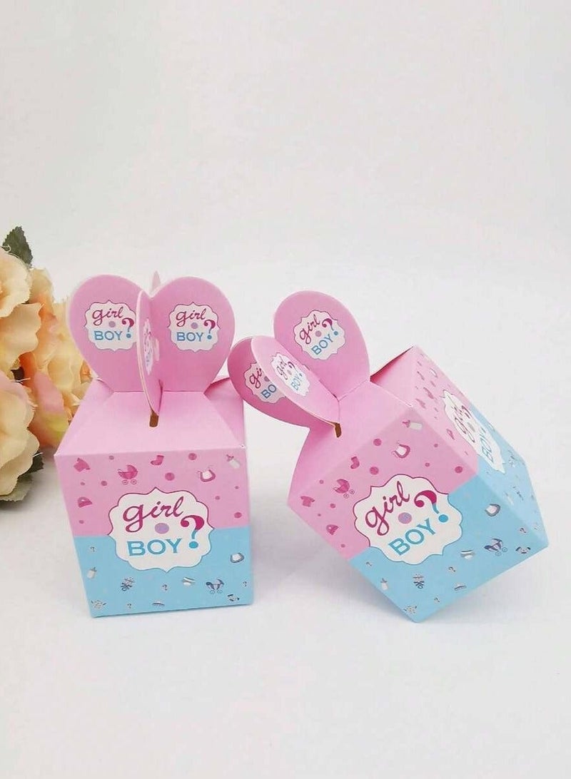 favor boxes gender reveal Pink and blue 10 , pieces, perfect for presenting sweets and small gifts in a cute and memorable way for baby shower and gender reveal parties. - Image 3