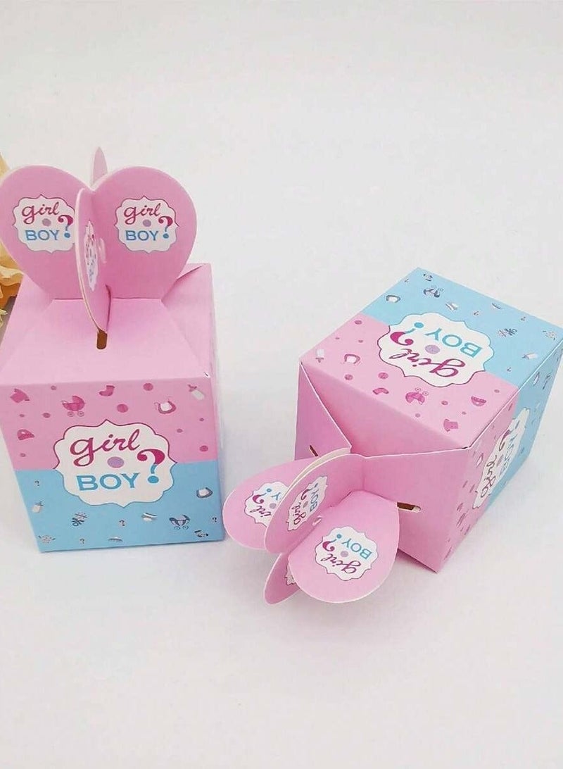 favor boxes gender reveal Pink and blue 10 , pieces, perfect for presenting sweets and small gifts in a cute and memorable way for baby shower and gender reveal parties. - Image 2