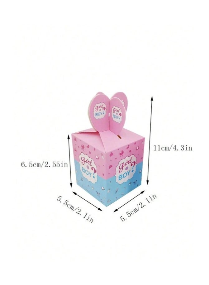 favor boxes gender reveal Pink and blue 10 , pieces, perfect for presenting sweets and small gifts in a cute and memorable way for baby shower and gender reveal parties. - Image 4