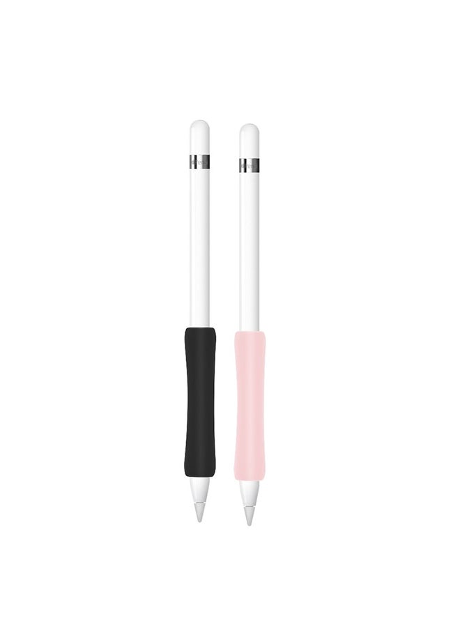 O Ozone Silicone Grip Holder (2 Pack) for Apple Pencil 2nd Generation Protective Pen Cover - Black & Pink  - Image 1