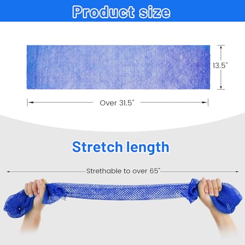 ZOCY African Net Sponge, Authentic Exfoliating Body Scrubber for Bath and Shower, Multiple Textures with Gentle Deep Exfoliating and Rich Lather for All Skins (Blue) - Image 3