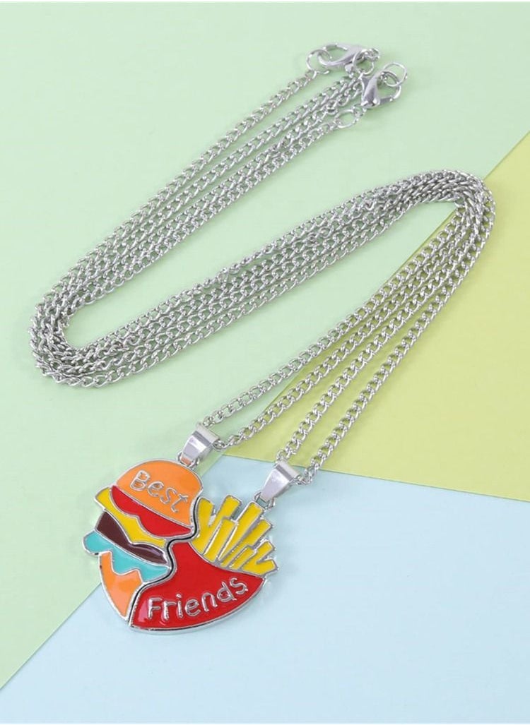 SYOSI - Best Friend Necklace Half Heart Pendant Friendship Necklace for 2-Split Valentine Heart Necklace - Image 1