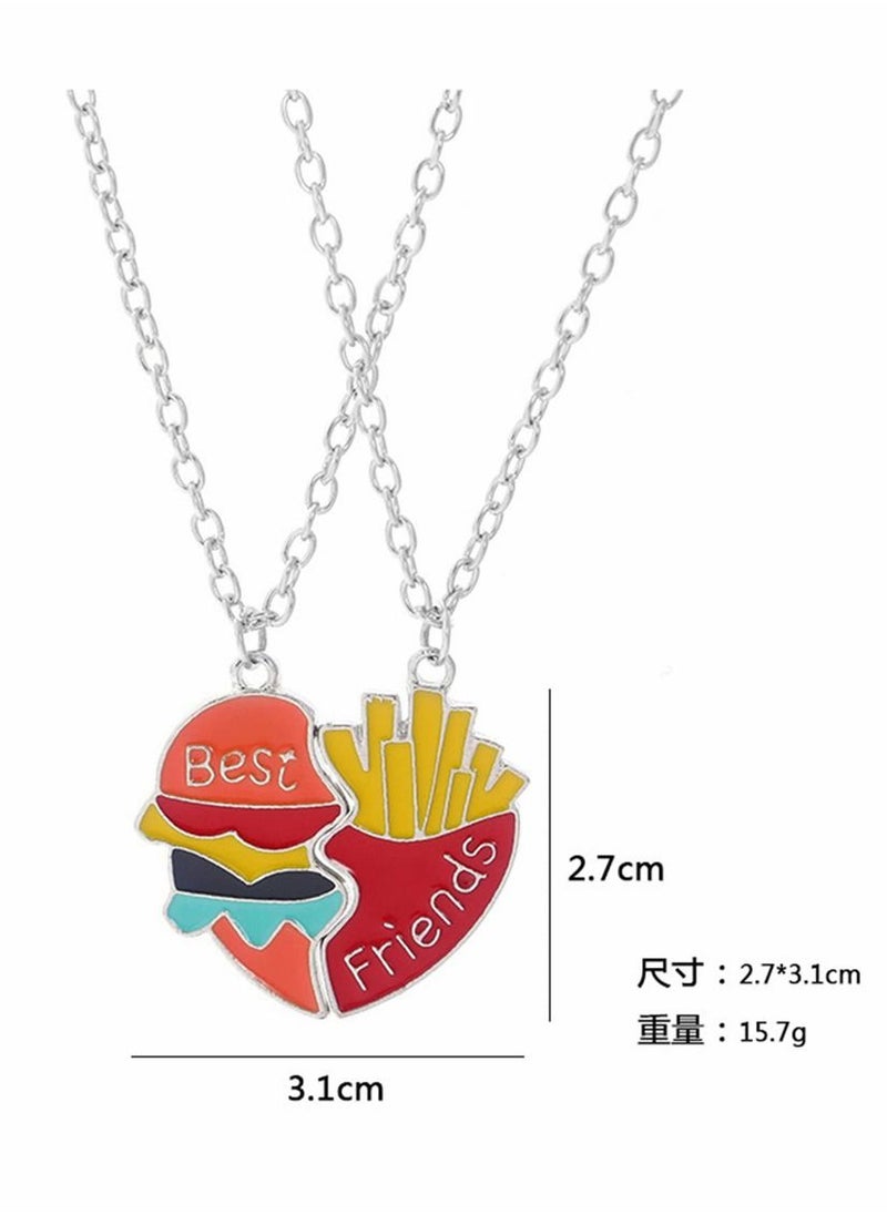 SYOSI - Best Friend Necklace Half Heart Pendant Friendship Necklace for 2-Split Valentine Heart Necklace - Image 1