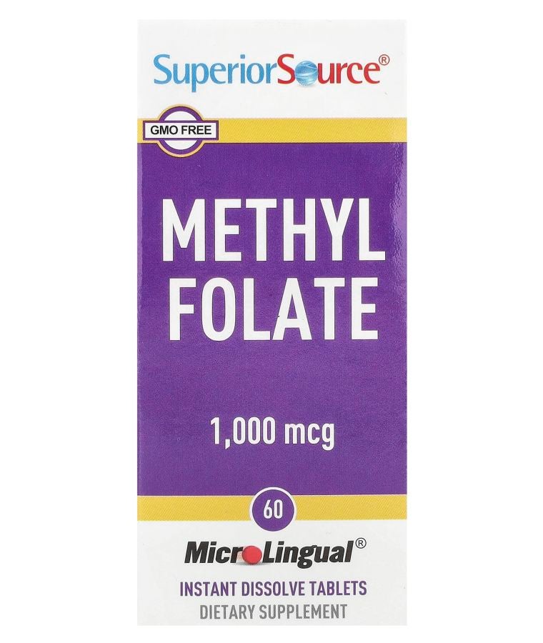 Superior Source Methyl Folate 1000 mcg 60 Instant Dissolve Tablets