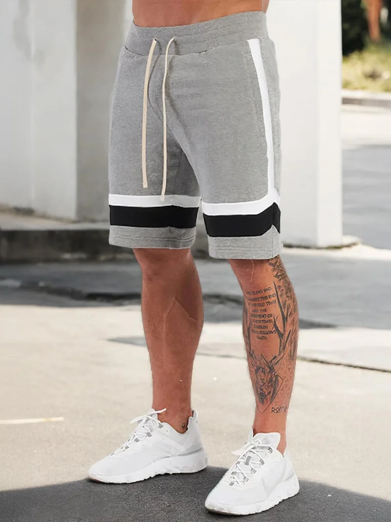 نوبيرو Men's Grey Melange Casual Shorts