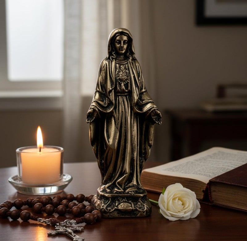 eSplanade Brass Mother Mary Statue Spiritual Idols - 5.75 inches | Religious Statues | Holy Statue of Christians - Image 2