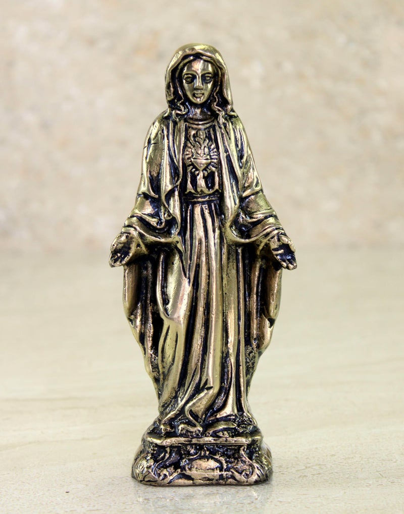 eSplanade Brass Mother Mary Statue Spiritual Idols - 5.75 inches | Religious Statues | Holy Statue of Christians - Image 3