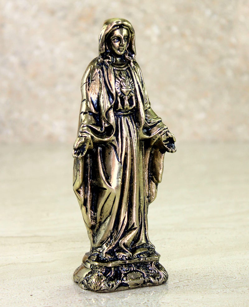 eSplanade Brass Mother Mary Statue Spiritual Idols - 5.75 inches | Religious Statues | Holy Statue of Christians - Image 5