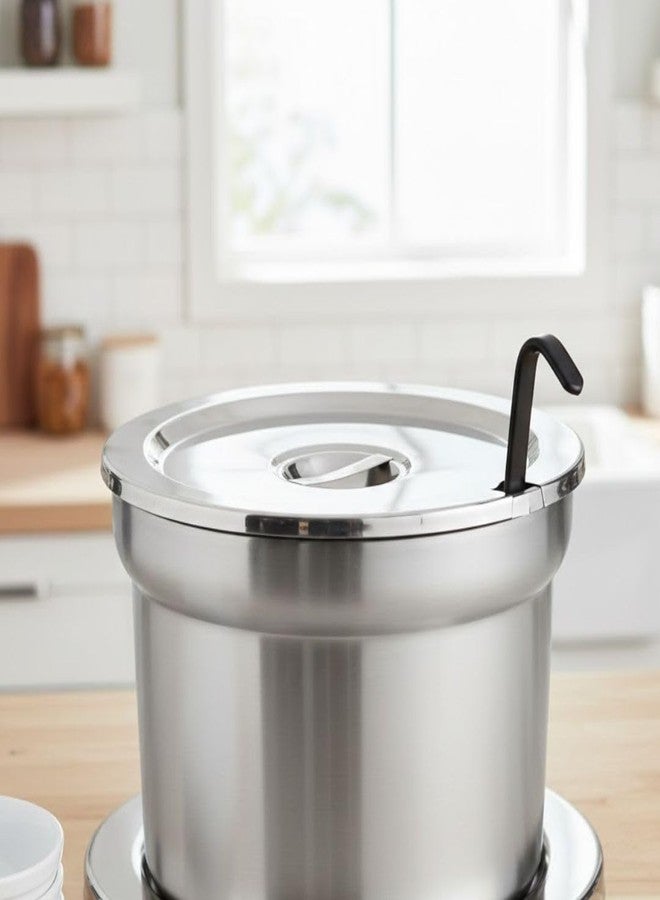Soro Essentials- 10.5" Stainless Steel Vegetable Inset Notched Cover Fits 11 qt. Inset- Perfect for Commercial Food Warmer Soup Warmer Soup Chafer Applicable to Catering Buffet Parties Banquets - Image 3