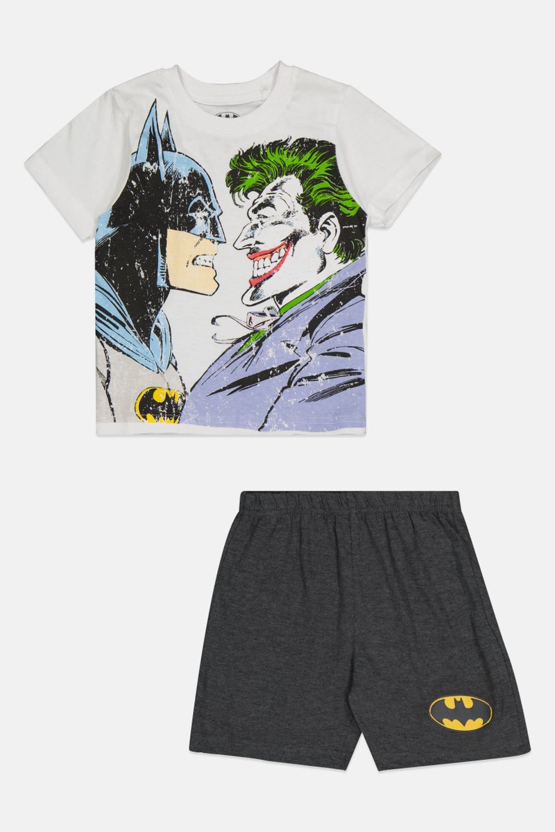 Batman Kids Boy 2 Pieces Graphic Print T-Shirt With Bottom Sleepwear Set, Multicolor - Image 1
