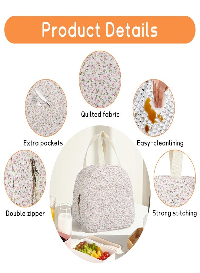 GISMTR Lunch Bag for Women Insulated Lunch Box Cute Quilted Lunch Tote Bags Reusable Large Capacity Cooler Bag for Travel Work Picnic - Image 5