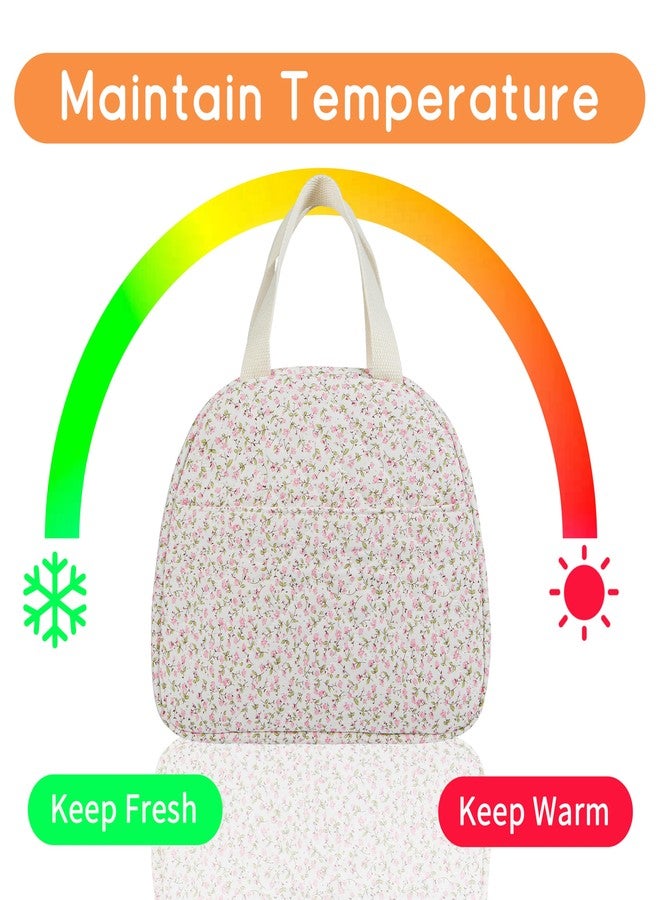 GISMTR Lunch Bag for Women Insulated Lunch Box Cute Quilted Lunch Tote Bags Reusable Large Capacity Cooler Bag for Travel Work Picnic - Image 3