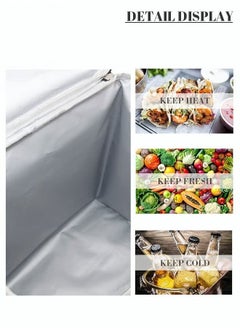 Canway Outdoor 33L Large Cooler Bag Insulated Handbag Reusable Waterproof Oxford Ice Refrigerated Lightweight Fresh-keeping for Men Women Picnic BBQ Beach Lunch Black  - Image 5