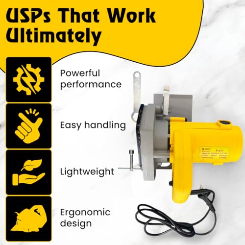Jon Bhandari Tools Marble Cutter Machine 1100W, 11000 RPM – Heavy Duty 220V Electric Tile Cutter with 110mm & 125mm Blades – Power Tool for Cutting Marble, Granite, Stone, Wall, Concrete & Tiles - Image 4