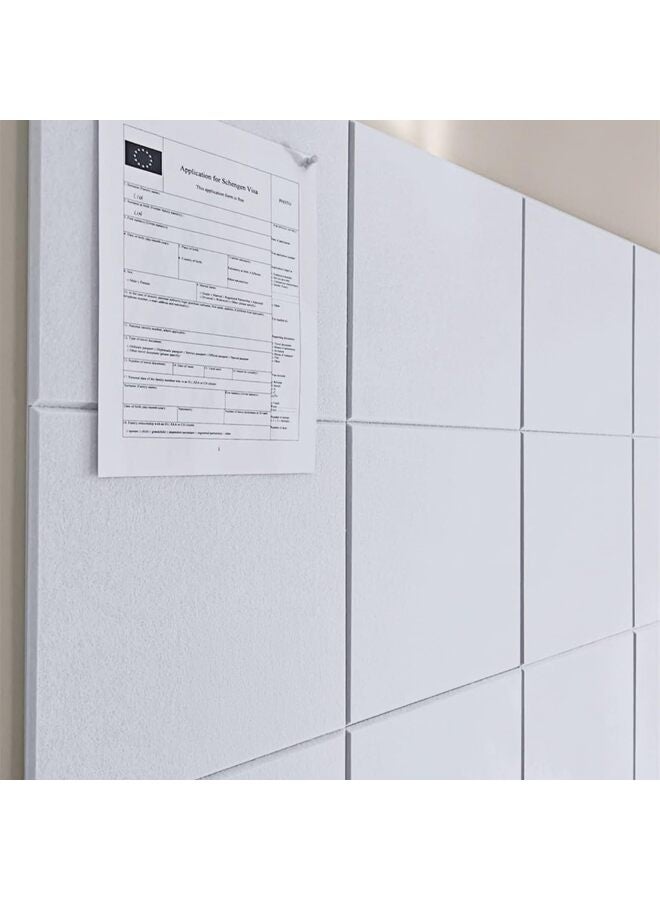 ألواح من اللباد كبيرة الحجم مقاس 30 سم و30 سم للجدار، سمك 9 مم، لوحات إعلانات للمنزل والمكتب والمطبخ، بلاط حائط لوحة إعلانات للصور والمذكرات (اللون: أبيض) - Image 3